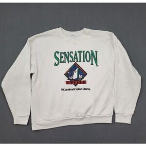 Vintage Carnival Cruise Lines Sensation Sweatshirt White Mens XXL Made in USA